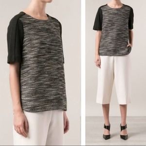 Vince contrast boxy top tweed
